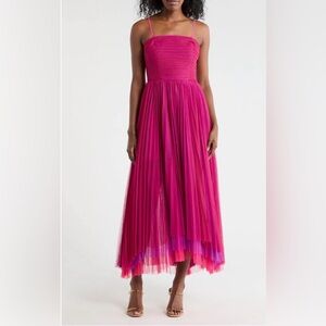 Chelsea28 Pink Pleated Maxi Dress